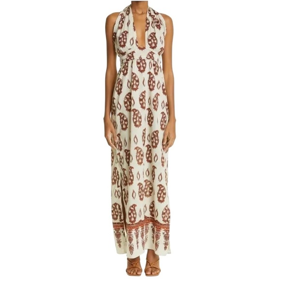 Johanna Ortiz Dresses & Skirts - Johanna Ortiz - Dancing in Sanskrit Block Print Halter Maxi Dress Sz 4